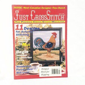 Just CrossStitch Magazine October 1996 Autumn Animals Landscapes Sampler Rooster